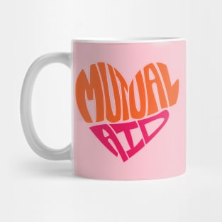 Mutual Aid Heart — Orange & Pink Mug